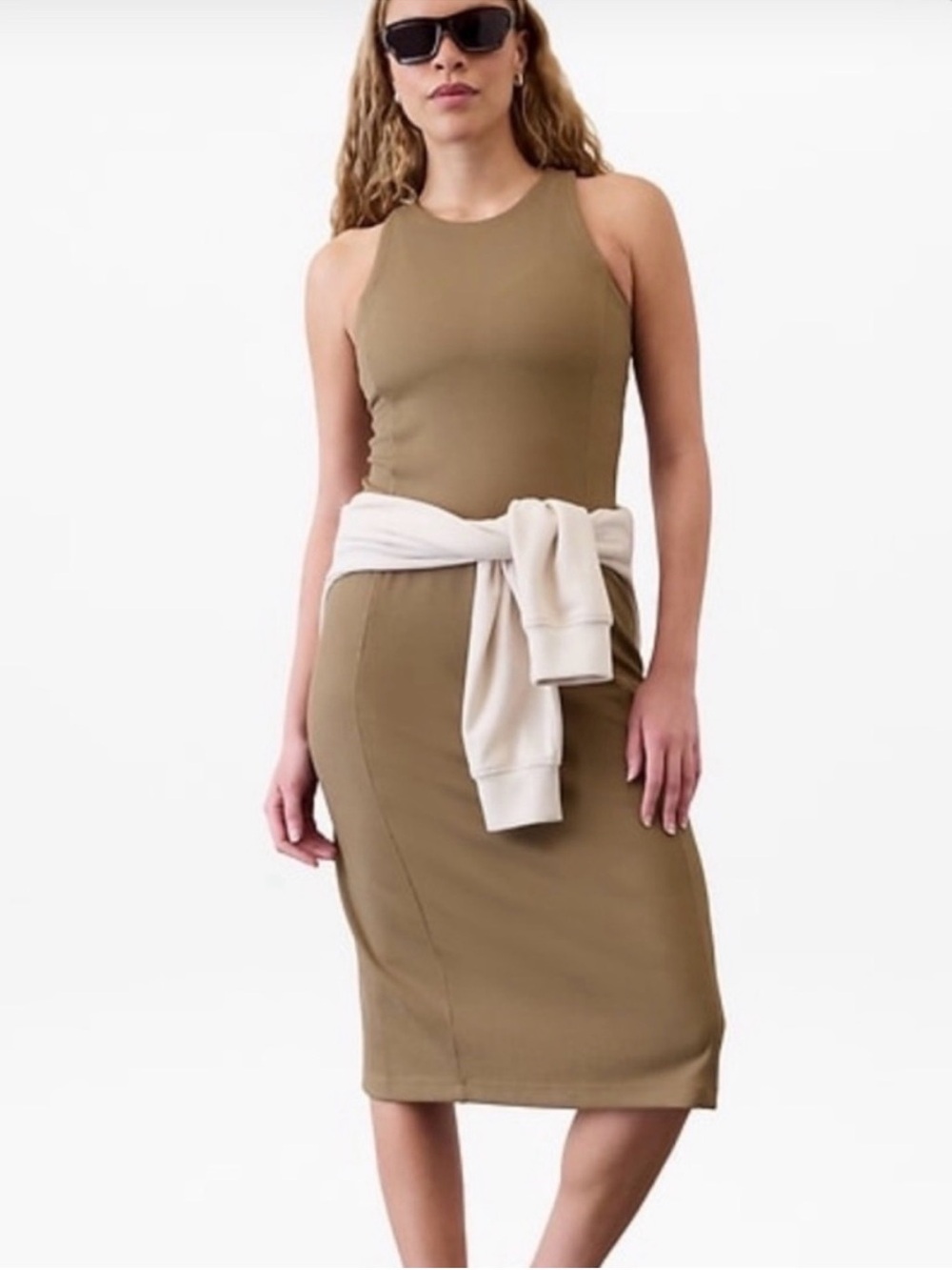 Athleta Seasoft Midi Tank Dress - Brown